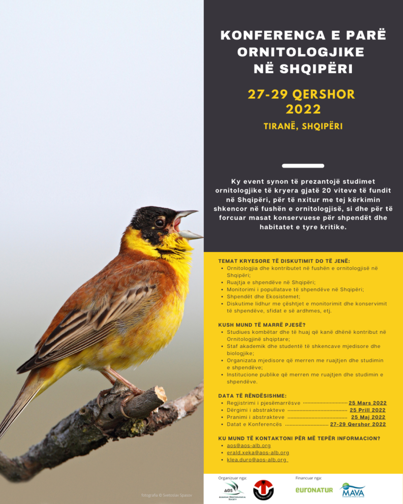 First Ornithological Conference in Albania 27-29 June 2022