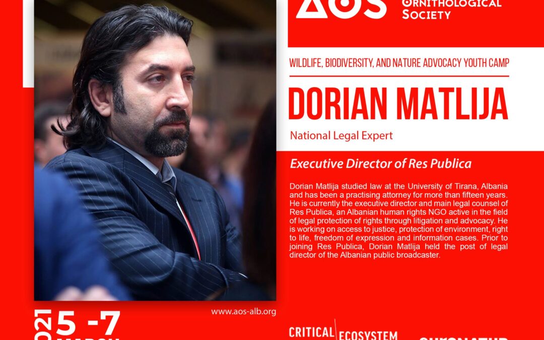 Dorian Matlija, trainer on the Wildlife, Biodiversity, and Nature Advocacy Youth Camp
