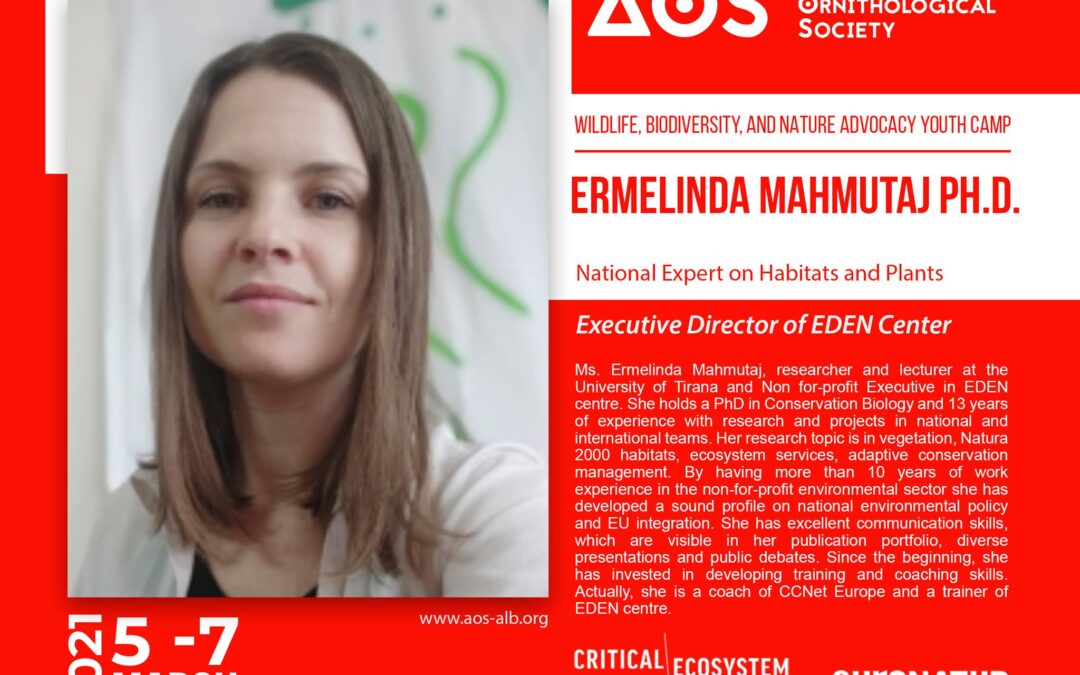 Ermelinda Mahmutaj, trainer on the Wildlife, Biodiversity, and Nature Advocacy Youth Camp