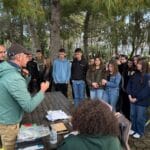 Bird ringing team working in Divjakë-Karavasta National Park during spring migration monitoring, March 2025